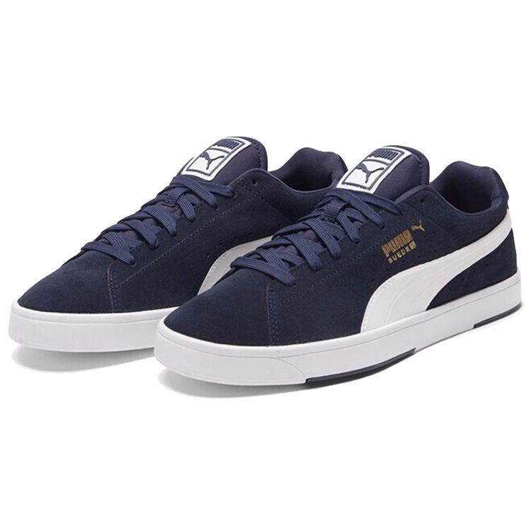 Puma Wildleder Bequem Langlebig Leicht Low-Top Sneakers Herren Sneakers Blau Weiß 356414-28
