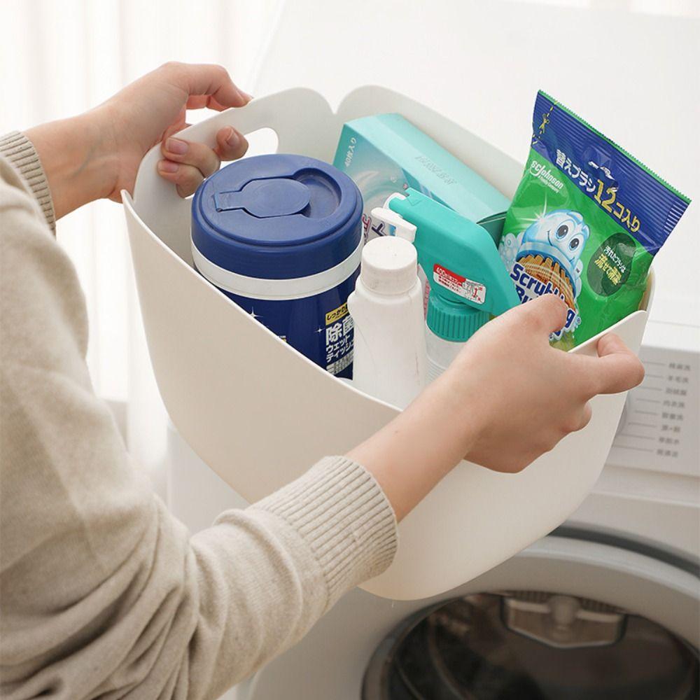 High-capacity Clutter Organizer Box with Handle Sundries Basket  Kitchen Bathroom