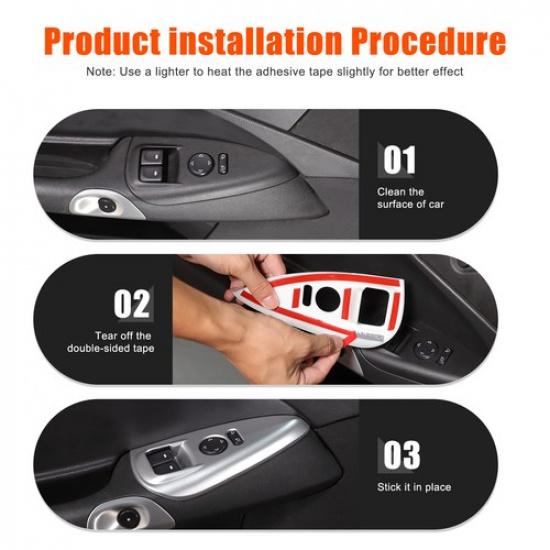 Stříbrná ABS lišta rámu okenního zvedáku pro Corvette C6 2005-2013