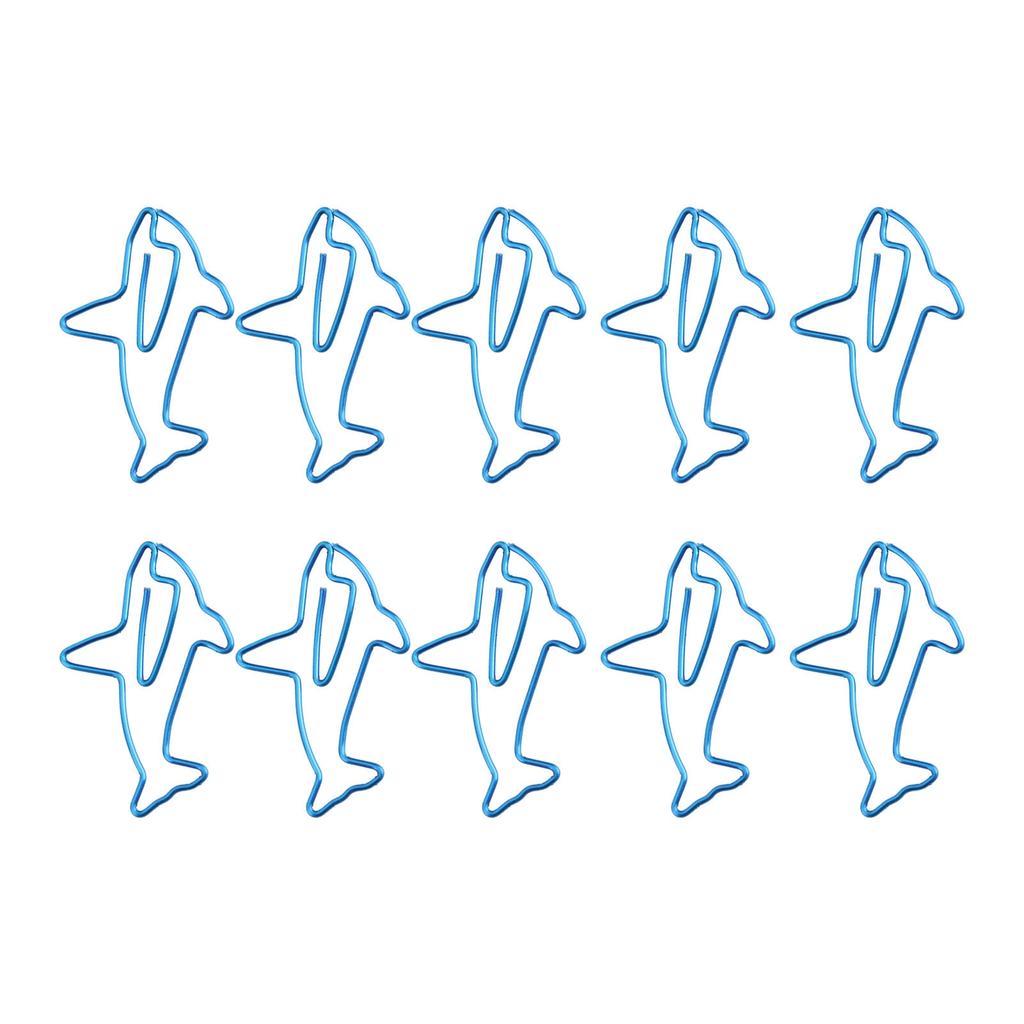 100 ks Kancelářské sponky Unikátní tvar delfína Lehké Přenosné Proces galvanizace Kovová kancelářská sponka Kancelářské sponky