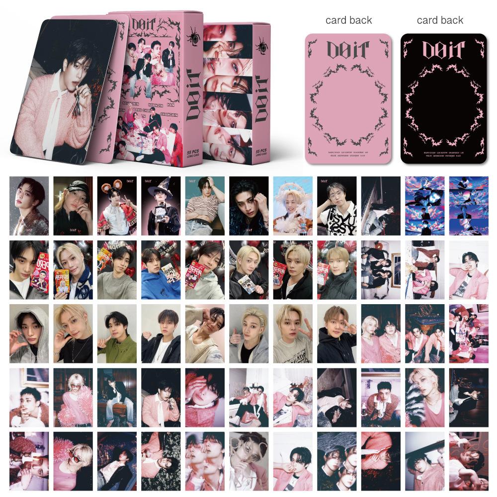 2026 new KPOP Idol New Card "DO IT" Pink Photo Card Fan Decoration Collection 55 Boxed Lomo Cards HAN Felix hyunjin