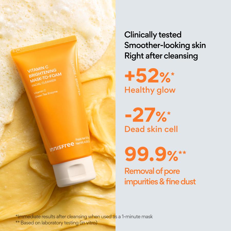 Vitamin C Aufhellende Maske-zu-Schaum Gesichtsreiniger 120g