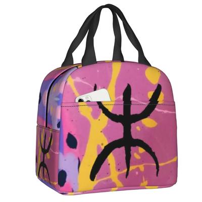 Kabyle Amazigh Flag Insulated Lunch Bag for Women Portable Berber Tifinagh Print Thermal Cooler Lunch Box Work School Food Bags