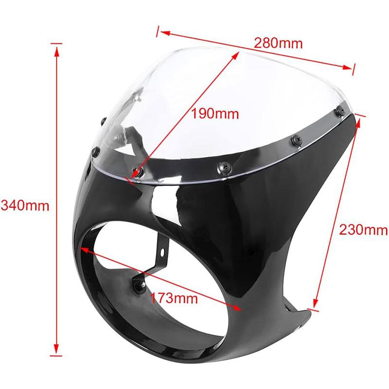 7 Inch Headlight Shade Fairing Motorcycle Front Headlight Cover Retro Waterproof Anti-fall Fairing Modification Accessories