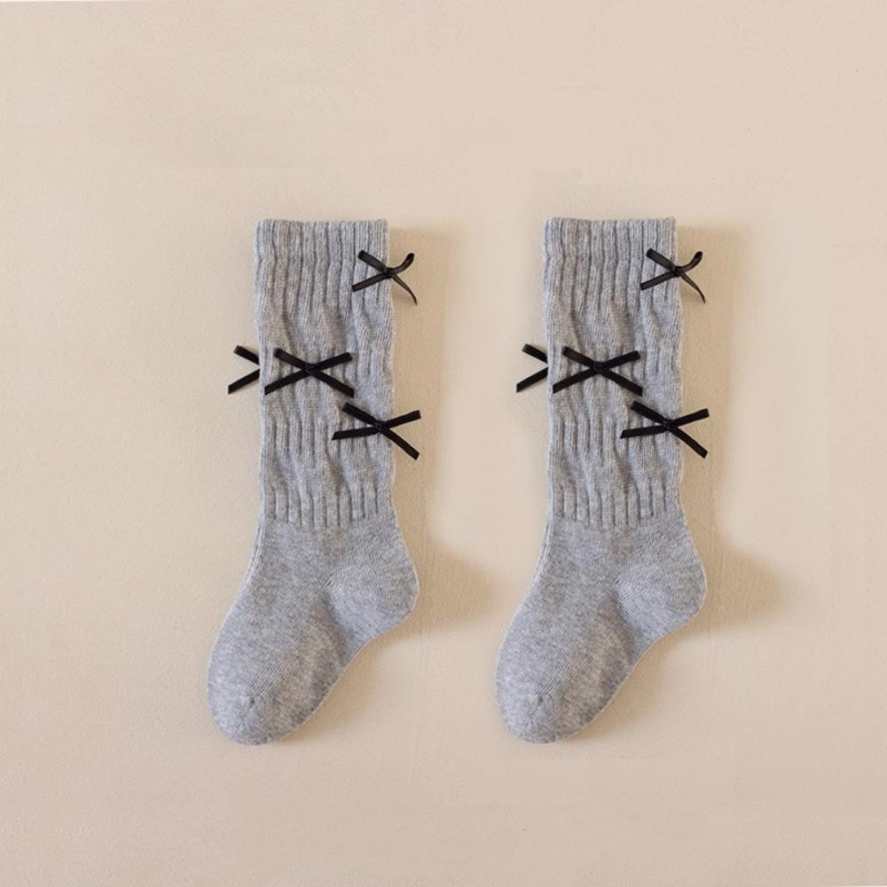 Korean Style Long Girls Socks Solid Color Grils Stocking Soft Pile-up Socks  1-5 Year