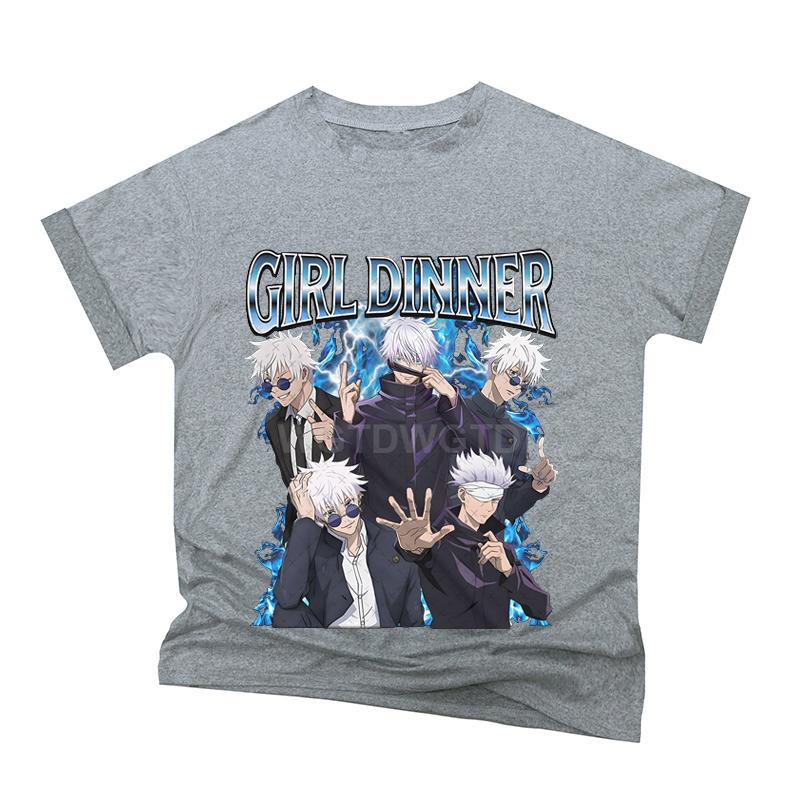 Satoru Gojo Jujutsu Kaisen T-Shirt Vintage Streetwear Short Sleeve Men Clothing Oversized T Shirt