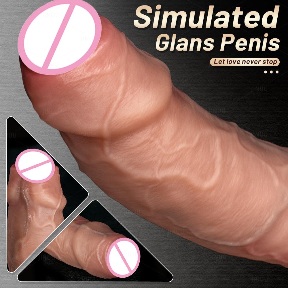 Oversized Soft Realistic Thick Dildo Gay Sex Toy for Women Suction Cup Anal Plug G Spot Masturbator Foreskin Silicone Penis Waterproof & Easy To Clean