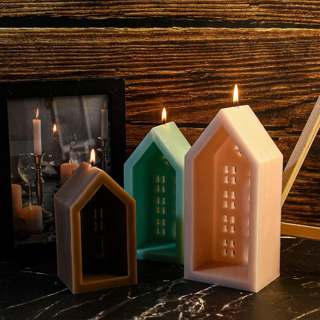 House Shaped Candle Molds for Making Candle Soap Room Decorations House Candle Holder Molds for Making Tealight Holder