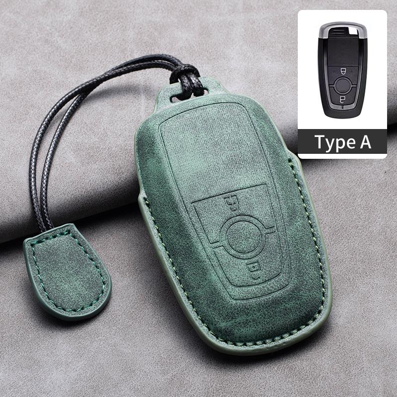 Styling Mouldings Sheepskin Car Key Cover Case for Ford Maverick Focus Edge Explorer Everest Fusion Mondeo Mustang Raptor Bronco