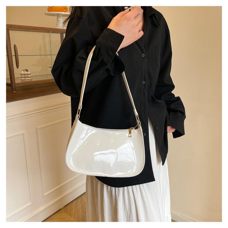 Koreanisches Designer Damen Leder Schultertasche Reißverschluss Handtasche Lässige Tote für Mädchen Tägliche Nutzung Geschenk