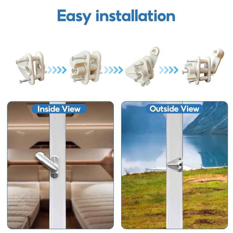 Boat Door Latch RV Pontoon Marine Gate Latch Fits Fits Leftor Right-Hinge Door Stainless Steel Screws Included Latch Replacement