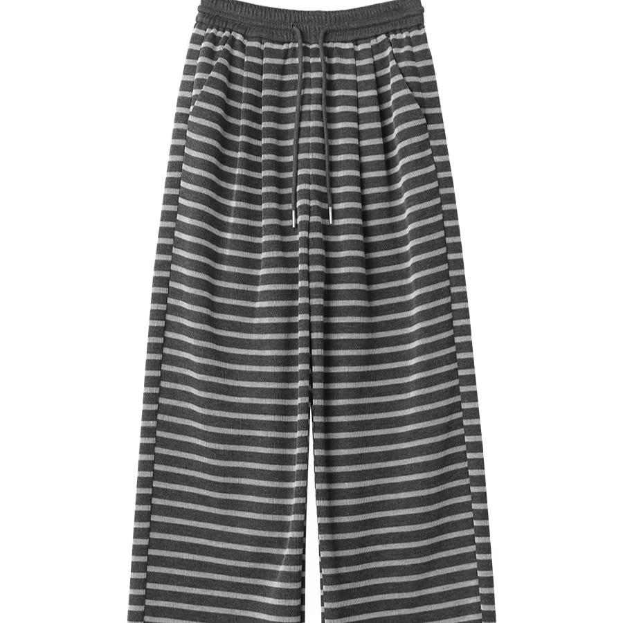 Women Trousers Loose Casual Striped Wide Leg Pants Hanging Straight Casual Trousers Spring Autumn Women 2025
