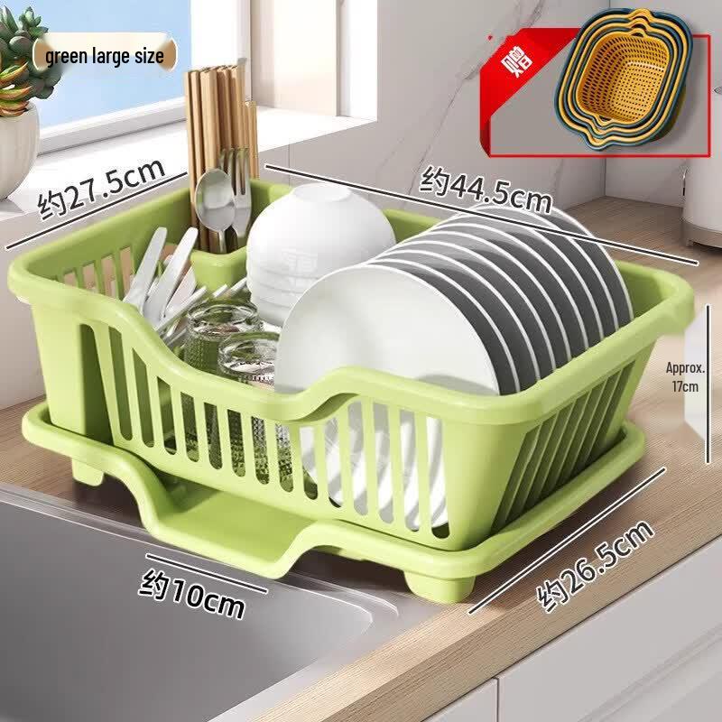 Qiwei Countertop Dish Drainer with Hooks