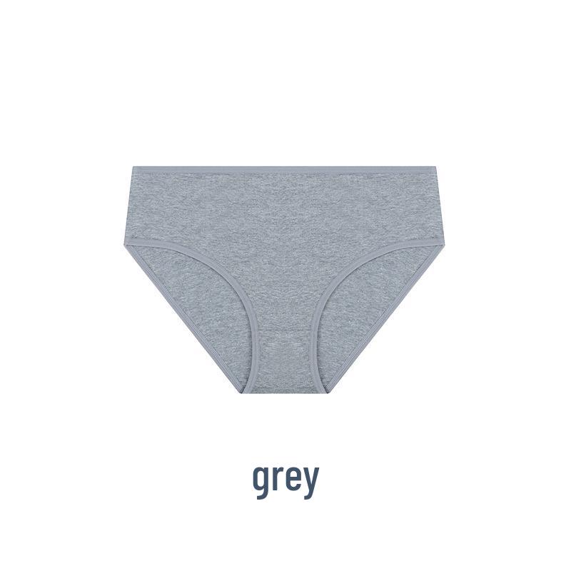 

Comfortable High-Waisted Women s Cotton Briefs - Stretchy Plus Size Underwear XL (65-75 kg) серый