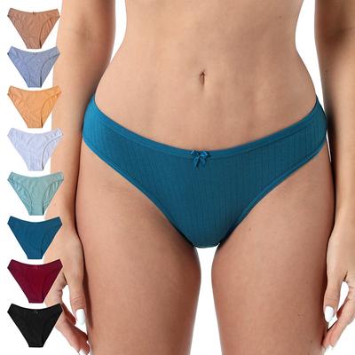 Slip in cotone sexy e carino per le donne, colore solido, biancheria intima elastica alta, biancheria intima comoda