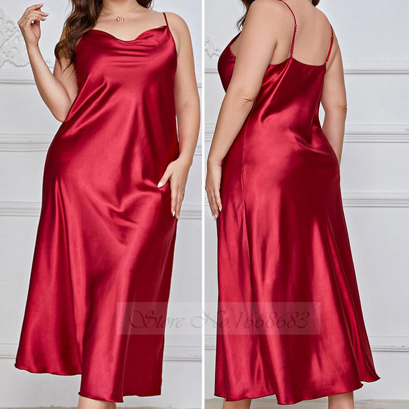 Pajamas, Women's Suspender Nightgown, Intimate Underwear, Sexy Suspender Pajamas, Underwear, Loose Satin Home Clothes