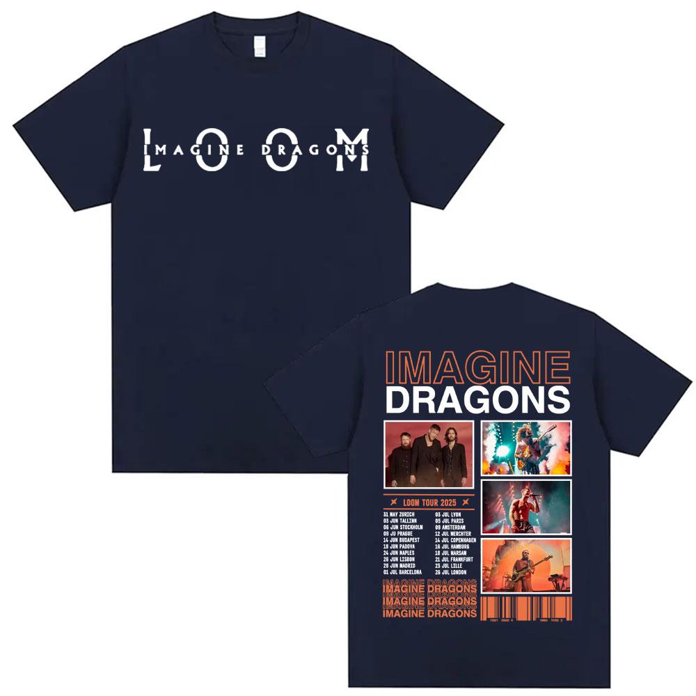 Imagine Dragons Loom World Tour T-shirt Men and Women Summer Cotton Clothing Short Sleeved Tee
