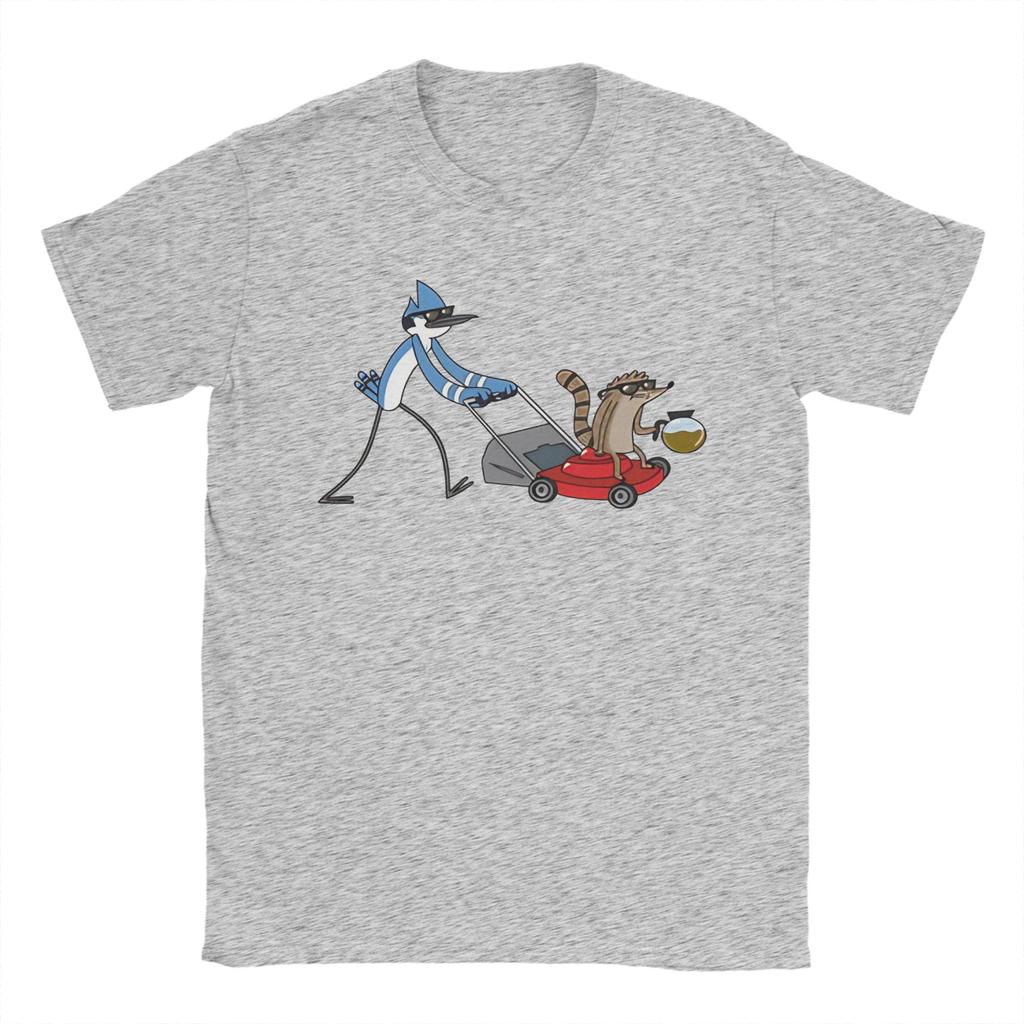 Vintage T-Shirt Strand Regular Show Mode T-Shirts 100% Baumwolle T-Shirt für Herren Y2K Basic Lockere Kurzarm-T-Shirts