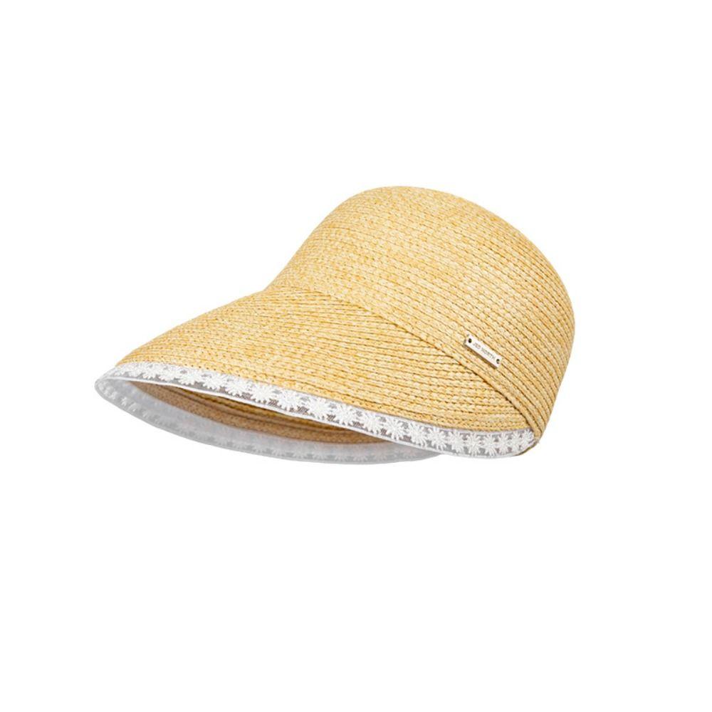 Weave Lace Straw Hat UV Protection Sunscreen Hat Elegant Outdoor Visor Cap  Travel