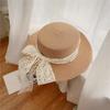 Sun Hat Breathable Large Brim Design Sun Protection Hat Lace Bow Decoration French Style Straw Hat Headwear
