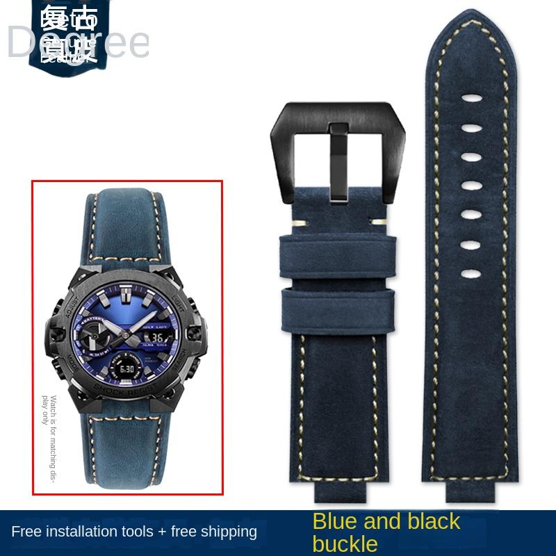 for CASIO G-Shock GST-B400/ GST-B200 Wrist strap leather watch belt cowhide watchband accessories 24*14mm Convex 24*16 Convex