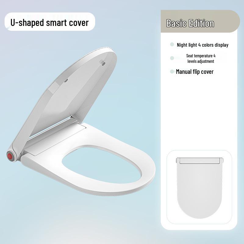 Intelligent Heated Toilet Seat with Automatic Flushing and Night Light - Fits U & V-Shaped Toilets