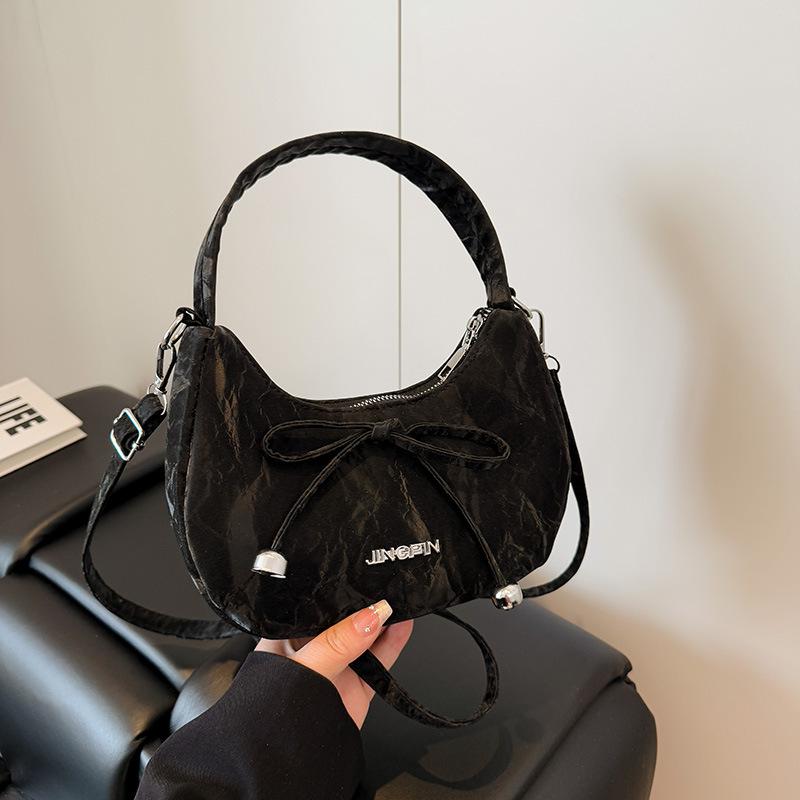 

Нишевый дизайн сумка-бант новая высококлассная на одно плечо под мышкой женская сумка кроссбоди сумка-пельмень чёрный