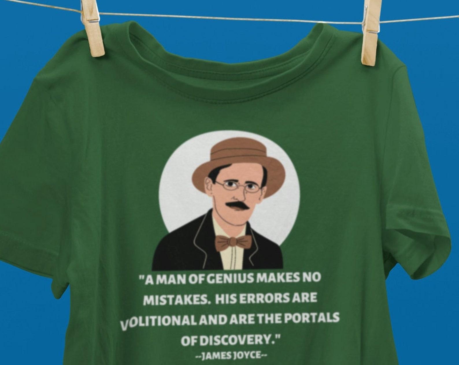 James Joyce Irish Writer T shirt, James Joyce Shirt, Ulysses, Finnegan s Wake Author Shirt, Classic LiT shirt, Reader Book Lover Shirt M