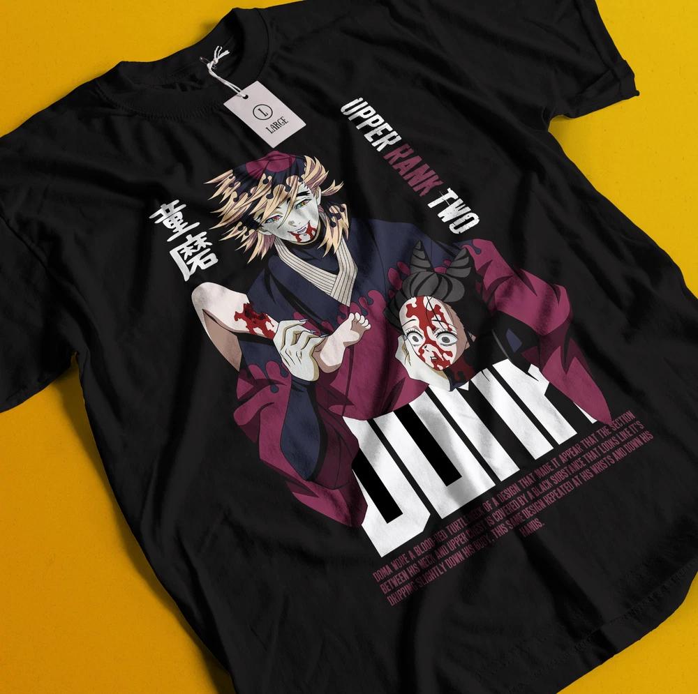 Demon Slayer Shirt Doma Upper Moon 2 Tshirt Zenitsu TShirt Akaza Muzan Tanjiro S