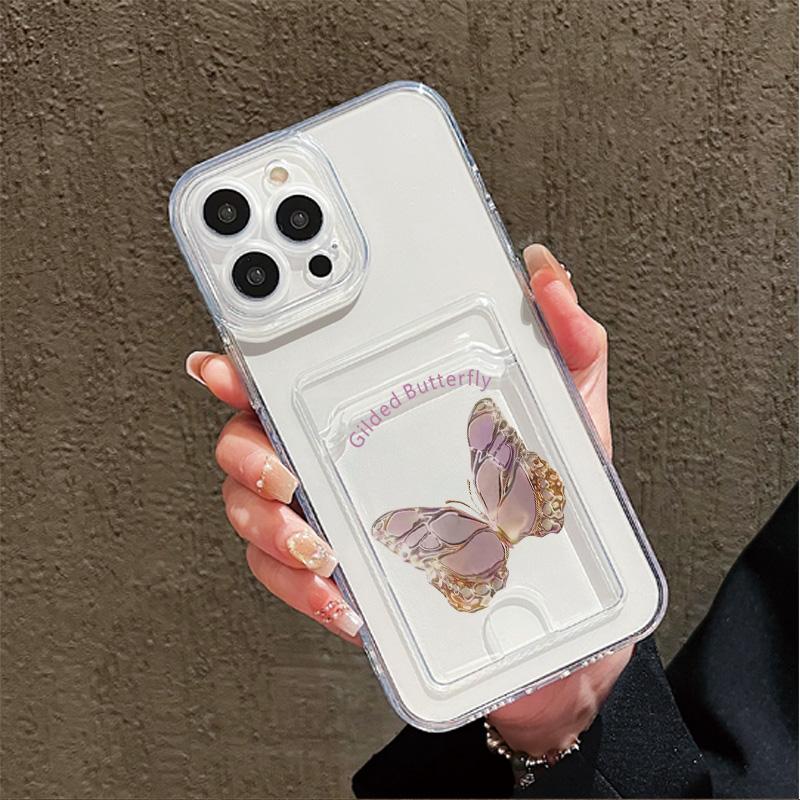 

Card Slot Holder Silicone Wallet Pocket Case For Samsung S25 S24 S23 Ultra Xiaomi Redmi Note 13 12 11 iPhone 17 16 14 Pro Max Cover Clear Phone Bumper Samsung A15 (4G)/5G)