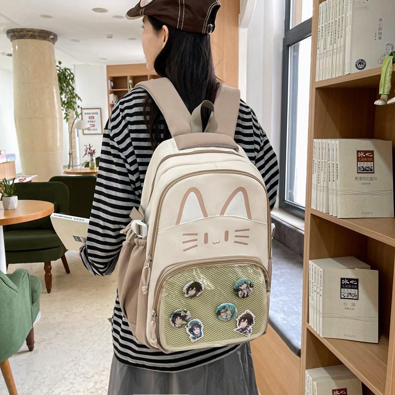 Student schoolbag High value junior high school girls backpack New large capacity backpack Student spine bag