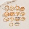 Geometric Ring Set Versatile Metal Line Winding Design Open Ring Niche High-end Women