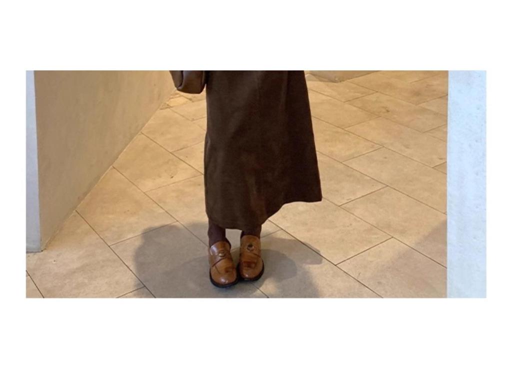 Women's Coffee-Colored Retro Corduroy Skirt - French Autumn/Winter 2025 Design