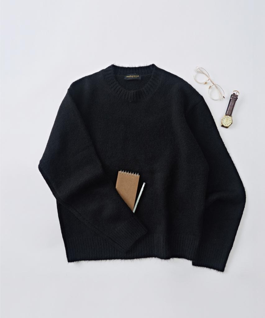 ANALOG MOOD Daily Angora Round Knit (Black)