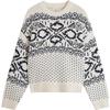 INMAN Women's Merino Wool Blend Jacquard Knit Sweater