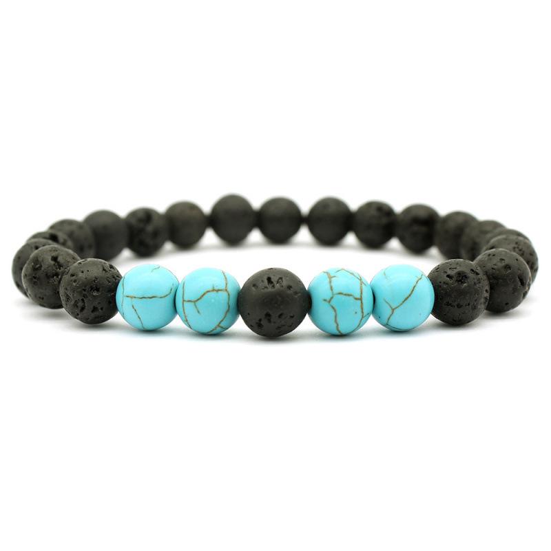 Turquoise Volcanic Rock Stone Couple Bracelet