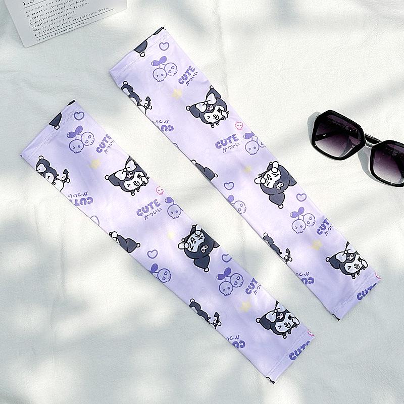 Women's Cute Korean Style Ice Silk Sleeves: Summer UV Protection & Breathable for Outdoor Cycling