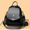 Retro Double Soft Leather Ladies' Backpack Fashionable and Casual Travel Backpack Student Schoolbag