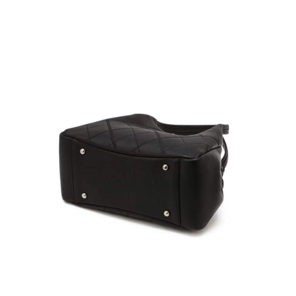 Daks Black Leather Tote Bag Dd Logo Dcba6f442bk