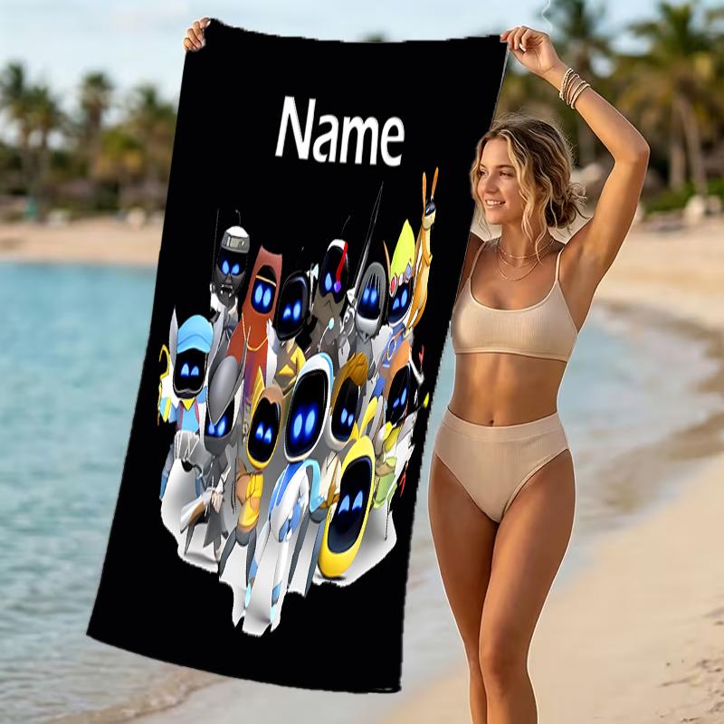 Customizable personalized beach towels Astro Bot themed designs.Suitable for the beach, yoga, sports;ideal as beach accessories