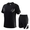 Mens Quick-Dry Sport Set Short Sleeve T-Shirt Pants Running Gym Basketball Training Workout