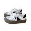 Spring little white shoes women's round head breathable popular board shoes 2025 versatile casual platform shoes new German training shoes