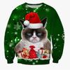 Christmas Pattern Cute Cat Dog Surroundings Autumn Winter Long Sleeved Fashionable Casual Loose Women's Pullover