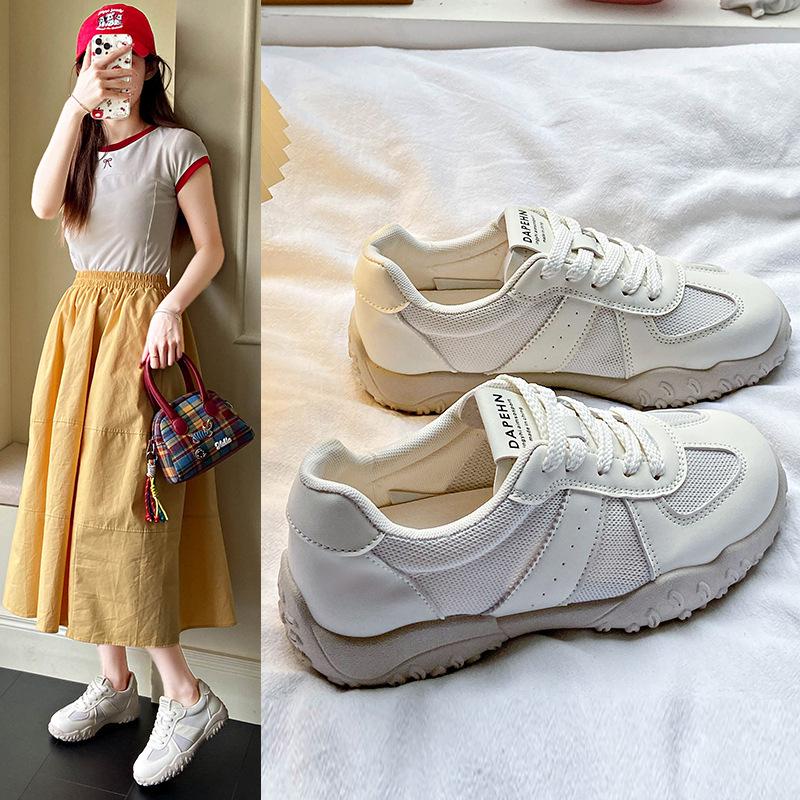 Forrest Gump Shoes Women's 2025 New Summer Mesh Breathable Thick-soled German Training Sports Shoes Light Soft Sole Yellow Super Fire
