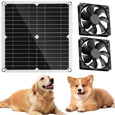 12W Solar Exhaust Fan Waterproof Solar Panel Powered Fan Mini Ventilator for Greenhouse Chicken Coop Shed Dog House Outside