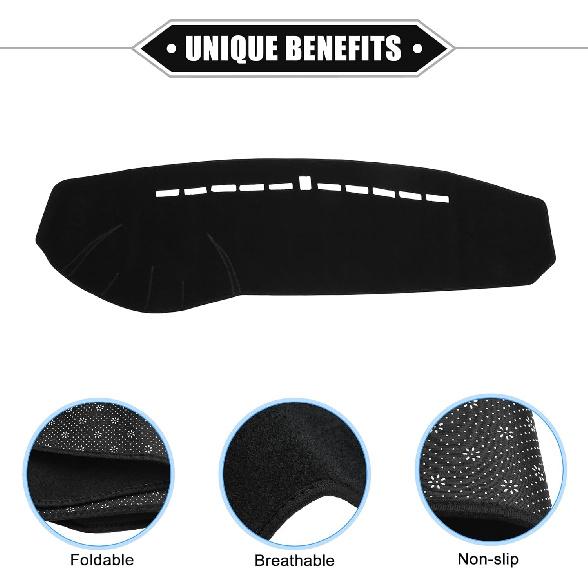 Dashboard Cover Compatible for Hyundai Sonata 2006-2008, Non-Slip Polyester Black Dash Cover Mat Dash Board Protector Cover