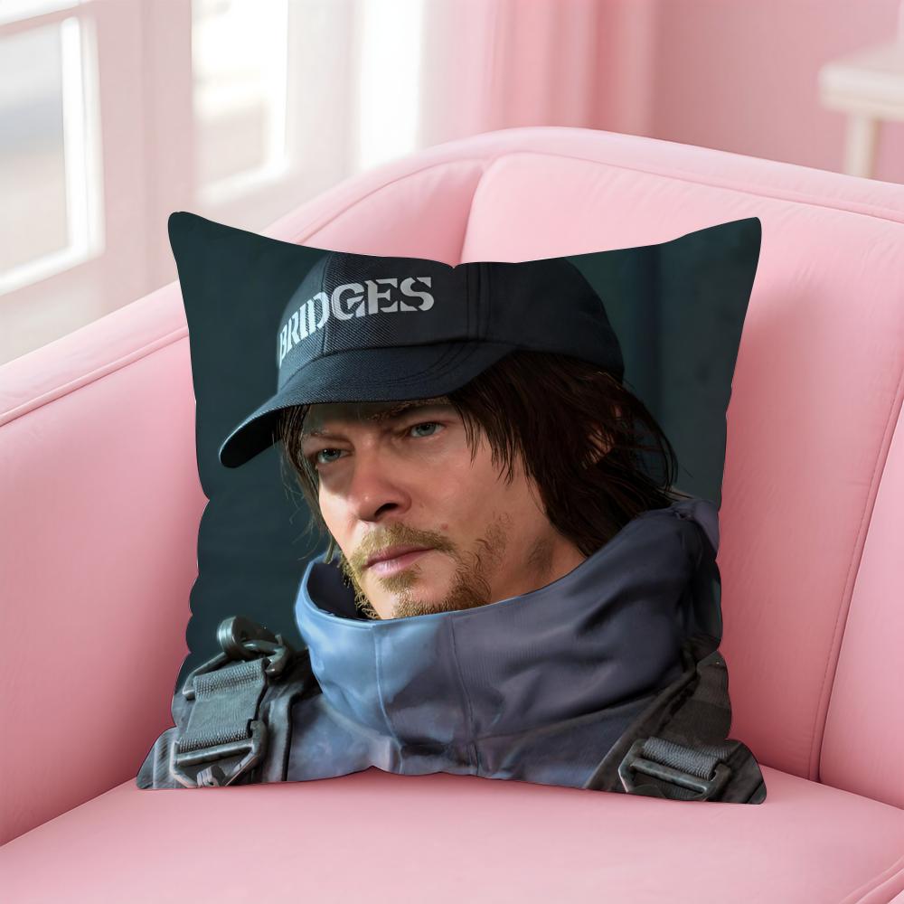 Hot Game DDeath Stranding Cushion Cover Pillowcase Short Plush Invisible Zipper Room Sofa Cushion Cover
