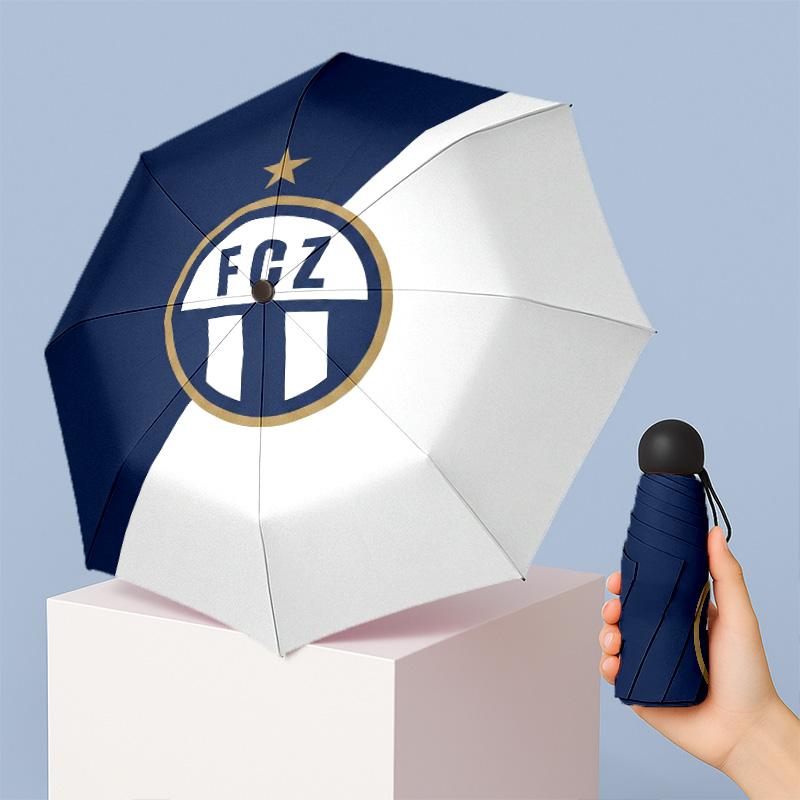 FC Zürich Mini Ombrello Tascabile Pieghevole 5 Pieghe Compatto Leggero Anti UV Protezione Pioggia Sole Ombrello Portatile da Viaggio
