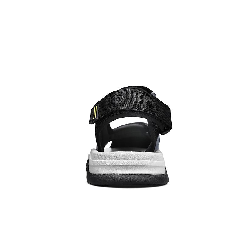 Summer Men’s Sandals Outdoor Sports Anti-collision Men's Shoes Soft Rubber Lightweight Hiking Shoes Flat Black Flip-flops