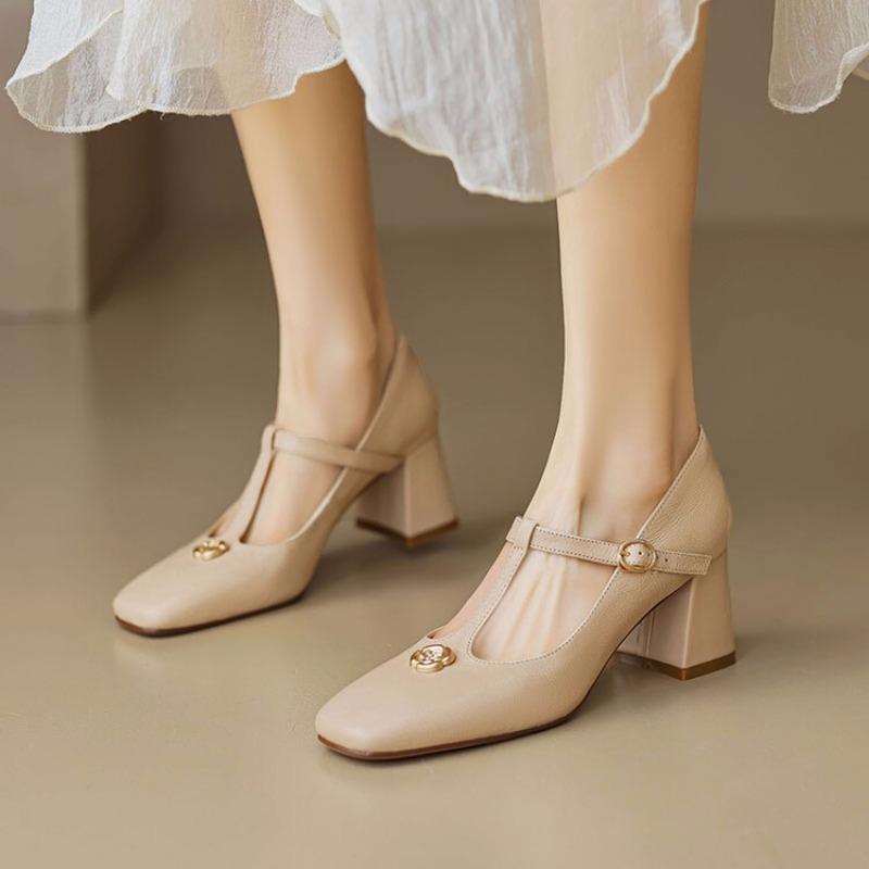 Fashion Plus Size 35-42 New Female Mary Janes Pumps Fashion Bowknot Thick High Heels Pumps Women Party Office Shoes Woman
